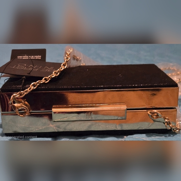 INC Adlee Clutch Black Floral Embellished Crossbody NWT - Picture 7 of 15